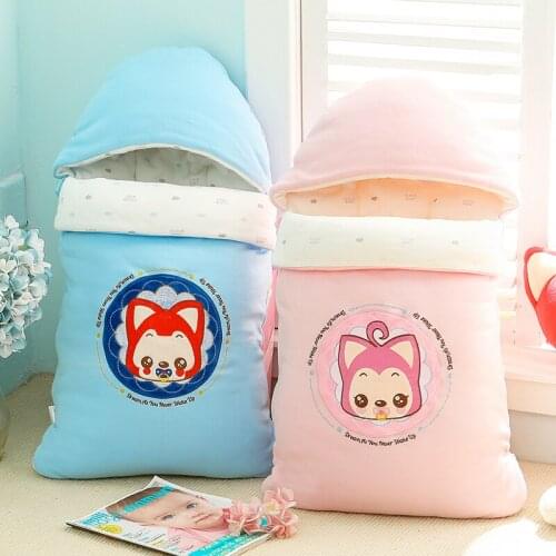 Baby sleeping bag envelop for neonate pure cotton newborn baby infant wrapped cocoon in winter stroller bag well done in details