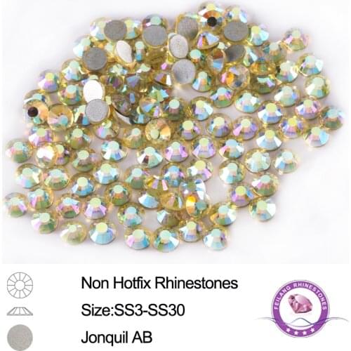 SS3-SS30 Mix 8 Sizes Jonquil AB 12 Facets NonHot Fix Rhinestones 2-10 Gross Nail Art Rhinestones Shiny Crystals