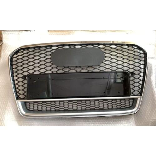 RS5 Style Grill Grille For Audi A5 S5 2012 2013 2014 2015 2016 Chrome Frame Chrome Ring