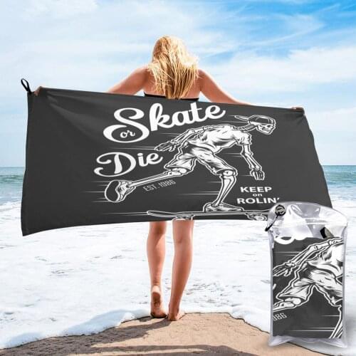 Ultralight Compact Quick Drying Towel Vintage Skateboarding Microfiber Camping Hiking Hand Face Towel Outdoor Travel Kits