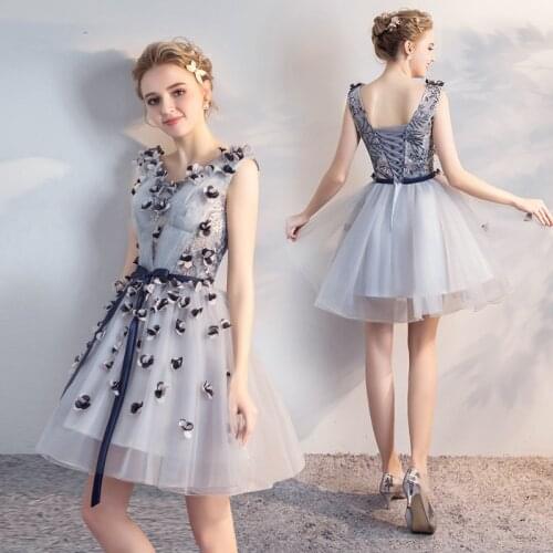 Short V-neck Quinceanera Dress Formal Appliques Party Prom Vintage Quinceanera Dresses Lace up backPlus Size