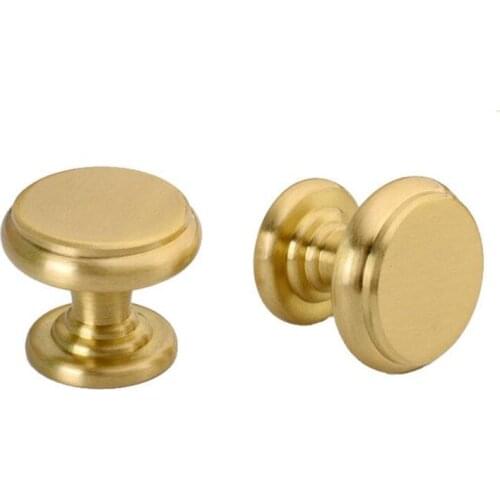 Vintage Solid Brass Furniture Handles Copper Cabinet Knob Singal Hole Gold Wardrobe Dresser Drawer Knobs Kitchen Cupboard Pulls