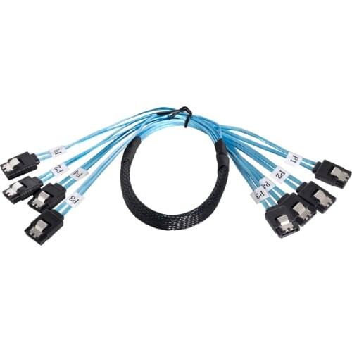 Chenyang Internal SAS 4 SATA Host to 4 SATA 7pin Target Hard Disk 6Gbps Data Server Raid Cable 50cm