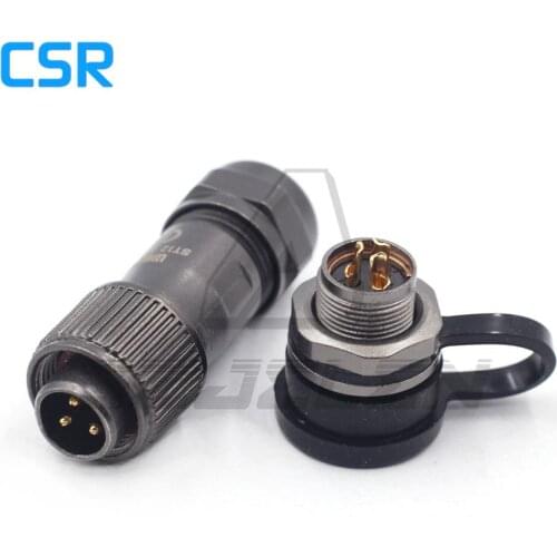 WEIPU ST1210P/ST1213S 3pin waterproof connector IP68 plug and socket 12mm Metal round Panel Mount Connector 3 pin