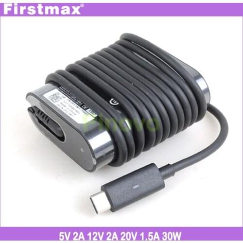 Firstmax 30W USB-C Type C for Dell 30W USB-C laptop charger HA30NM150 F17M7 0F17M7 Venue 8 Pro 5855 XPS 12 9250 13 9365