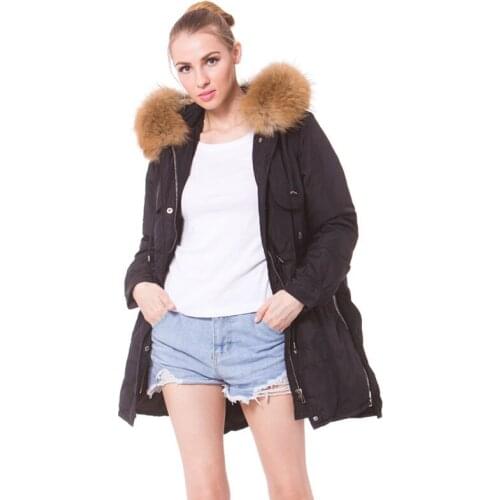Korean White Duck Down Jacket Woman Hooded Long Winter Coat Women Racoon Fur Collar Long Parka Chamarras De Mujer KJ734