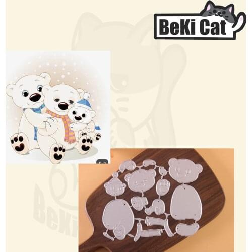 Animals friendship bear family Metal Cutting Dies Stencils for DIY Scrapbooking photo album Decorative DIY Paper Cards