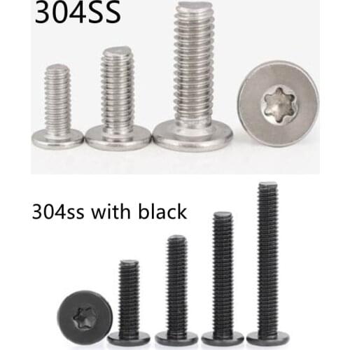 5/10/50X CM M1.6 M2 M2.5 M3 M4 M5 M6 M8 304 A2 Stainless Steel Torx Six-Lobe Ultra Thin Flat Wafer Head Screw Bolt Length=2-50mm