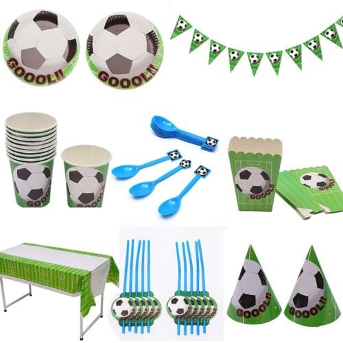 67pcs/lot Party supplies Football theme birthday party tableware set Napkin Hat Cups Tablecloth Kids Favor Boys Party Decoration
