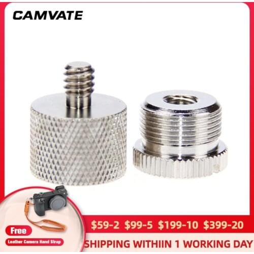 CAMVATE 2PCS Microphone Screw Adapter 5/8" Male to 1/4"to Female &5/8" Female to 1/4" Male For Bracket Conversion Tripod Adapter