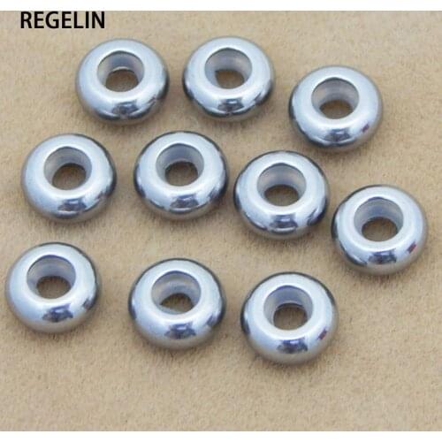 REGELIN 20pcs Stainless Steel Positioning Beads Rubber Spacer Bead Fits for DIY Charm DIY Jewelyy Making Findings & Accessories