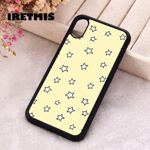 Iretmis 5 5S SE 2020 Phone Cover Case for iPhone 6 6S 7 8 Plus X Xs XR 11 12 Mini Pro Max Silicone TPU Stars Pattern Yellow