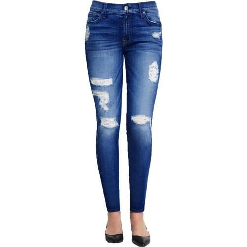 Boyfriend Hole Jeans For Women 2018 Spring Hot Sale Vintage Distressed Regular Ripped Jeans Denim washed Pants Woman Jeans