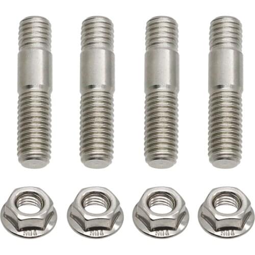 Stainless Exhaust Studs Flange Nuts for Yamaha Fazer VMAX Honda Suzuki Bandit Kawasaki Ninja ZX-14R ZX-6R M8*35