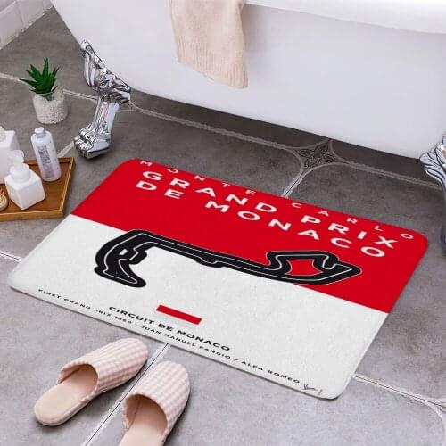My F1 MONACO Race Track Carpet Areas Rug Non-slip Floor Mat Rug 3D Printing Living Room Bedroom Door Mat Home Decoration
