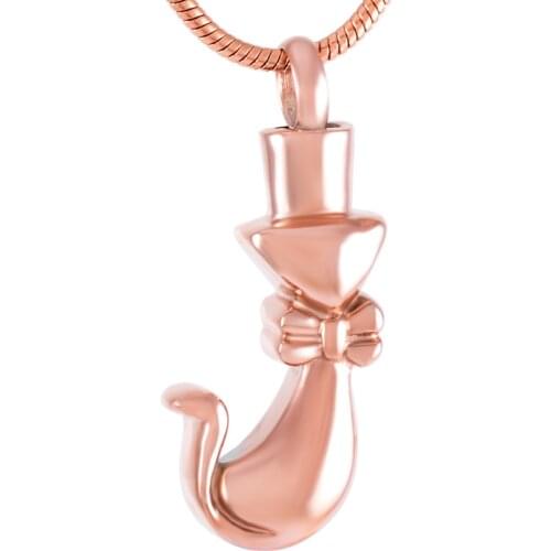 IJD9696 Bow-knot Cat Holder For Ashes Memorial Ash Keepsake Urns Pendant Necklace For Pet Ashes Cremation Jewelry Free Shipping
