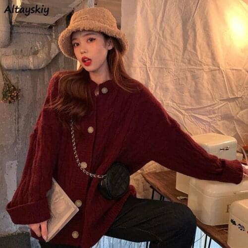 Cardigan Women Cozy Stylish Spring Student Simple Soft Daily Loose Chic Ulzzang Outwear Single Breasted V-Neck Casual Elegant