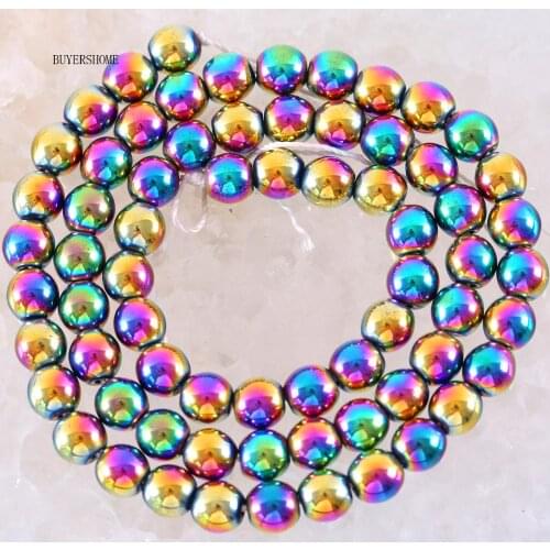 Multi-Color Round (No)Magnetic Hematite Beads Fit Jewelry Making Necklace Bracelet Natural Stone 6MM 16" Strand (70 beads) A018