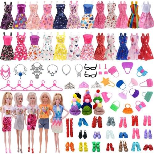 40PCS/Set Barbies Doll Clothes Shoes Fashion Outfit Handmade Furniture Accessories Fit 11.8Inch Barbies Doll,30cm BJD,Girl Toys