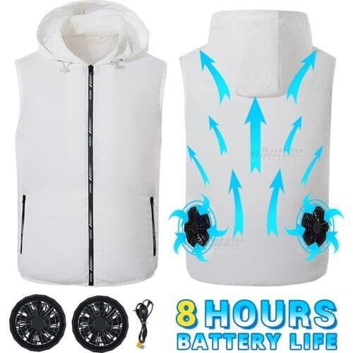 Summer Cooling Fan Vest USB Power Supply Runing Cycling Fishing Hiking Jacket Outdoor Windbreaker Air Conditioning Clothing