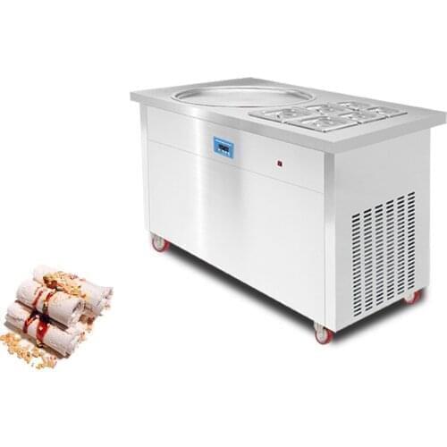 MK-PF1R-6C Single Flat Pan Fried Ice Cream Machine With Smart Temperature Control Roll Fry Ice with 6 Containers CFR BY SEA