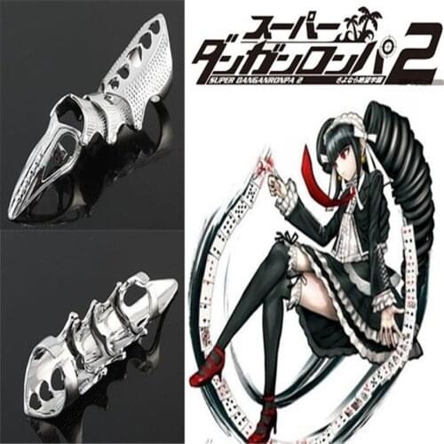 Cartoon Anime Cosplay Dangan Ronpa Super Danganronpa Gothic Punk Wolfs Fang Finger Bone Ring Props Adjustable