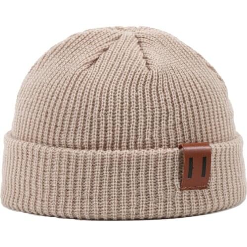 Mens and womens hoods with knitted wool in autumn and winter