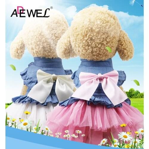 ADEWEL Spring And Summer Western Style White Dog Clothes Honden Kleding Ropa Para Vestido Perros Sukienka Dla Psa Dress Clothes