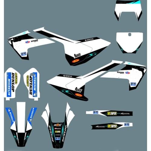 Full set of GRAPHICS Stickers DECALS kits For Husqvarna 150-250 300 350 450 TE FE 2017 2018 2019 TC FC TX FX FS 2016 2017 2018