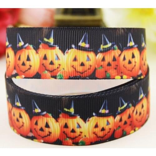 22mm 25mm 38mm 75mm Halloween Cartoon printed Grosgrain Ribbon party decoration 10 Yards X-03509