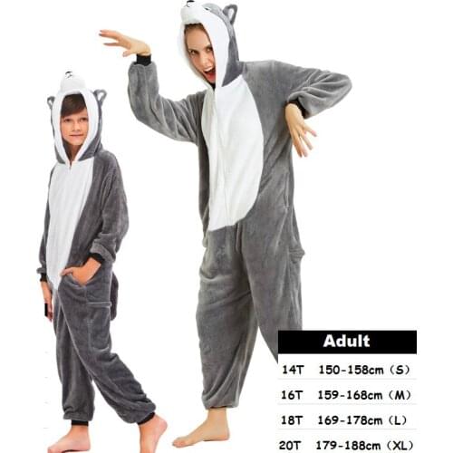 Animal Adult Grey Husky Stitch Unicorn Totoro Onesies Animal Pajamas Anime Cartoon Cosplay Costumes Sleepwear Outfit Jumpsuits