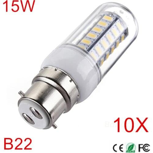 High Lumen 5730 SMD B22 15W LED Corn Bulb light AC220V 230V 240V 48LED Chips Lamp Corn LED Candel light 10PCS