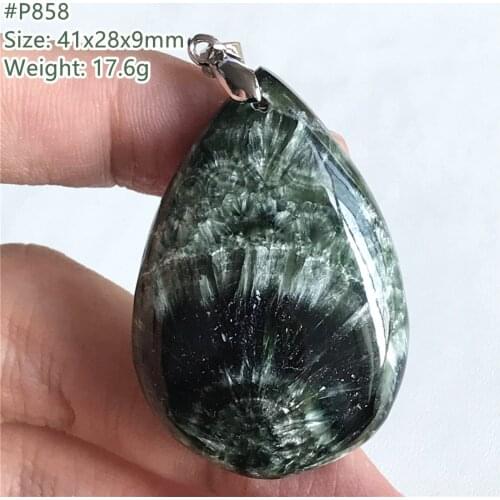 Top Natural Green Seraphinite Pendant For Woman Men Healing Gift Crystal Silver 34x18x6mm Beads Stone Gemstone Jewelry AAAAA
