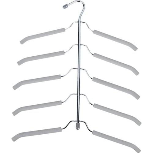 5 Layer Stainless Steel Clothing Storage Racks Fish Bone Shape Metal Clothes Hanger Hook Holder Wardrobe Laundry Drying Rack