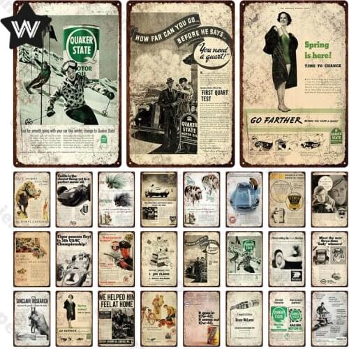 Vintage Shabby Metal Plate Classic Retro Style Tin Sign Metal Poster for Bar Pub Wall Decoration Plaques Room Kitchen Wall Signs