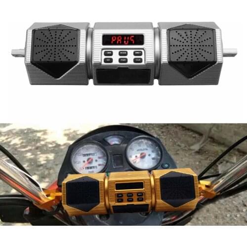 Waterproof Motorcycle bluetooth Speaker Audio Radio MP3 Sound System FM Stereo Gold/Sliver
