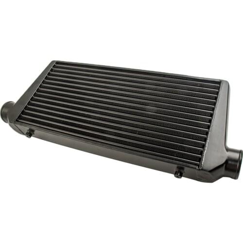 Top Quality 600x300x76 Aluminum Intercooler Black finish with 3" Inlet Outlet CRDE