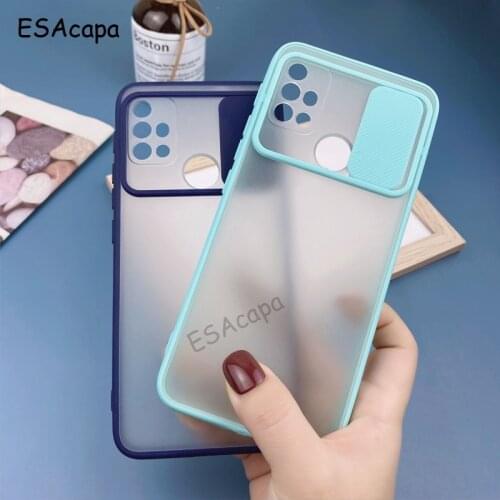 For Moto G10 Power Slide Camera Lens Protection Case For Motorola G20 G30 Candy Colors Transparent Matte Shockproof Phone Cover