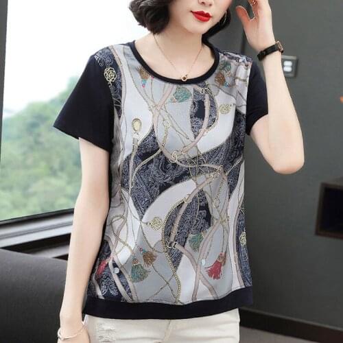 Women Spring Summer Style Chiffon Blouses Shirts Lady Casual Short Sleeve O-Neck Chiffon Blusas Tops ZZ0626