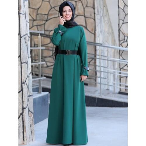 Women Hijab Dress Islamic Muslim Long Wear Spring Summer New Season Quality Fabric With Belt Made In Turkey Dubai France