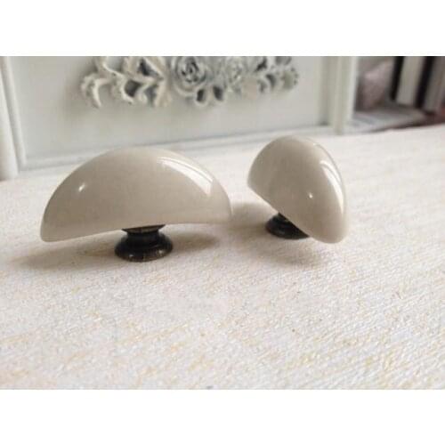10Pcs Ceramic Knob Children Cartoon Rural Cabinet Moon Wardrobe Pull Single hole