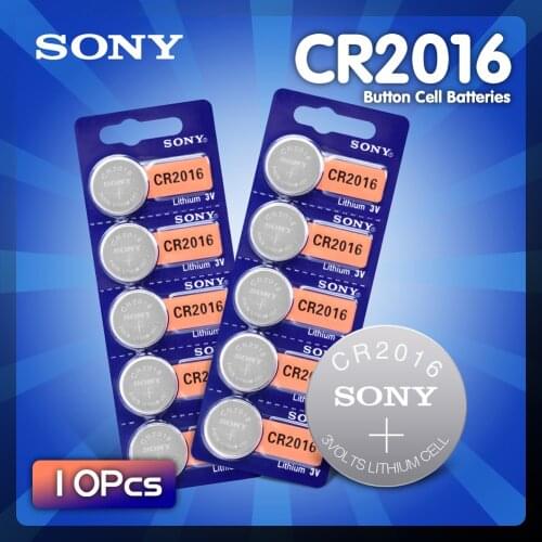 10PCS For Sony 3V CR2016 Lithium Coin Cells Button Battery CR 2016DL2016 KCR2016 LM2016 BR2016 For Watch Calculator Toys