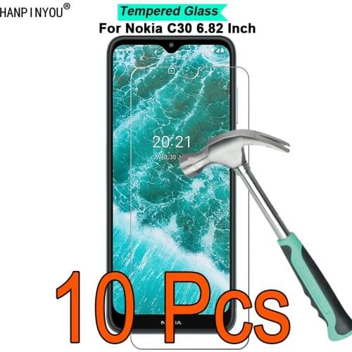 10 Pcs/Lot For Nokia C30 6.82" 9H Hardness 2.5D Ultra-thin Toughened Tempered Glass Film Screen Protector Guard