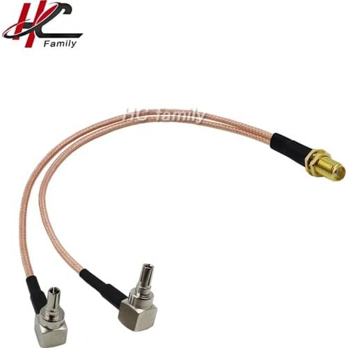 15cm 30cm RG316 sma female jack to y type 2 TS9 CRC9 plug angle male connector splitter for HUAWEI 3G 4G modem