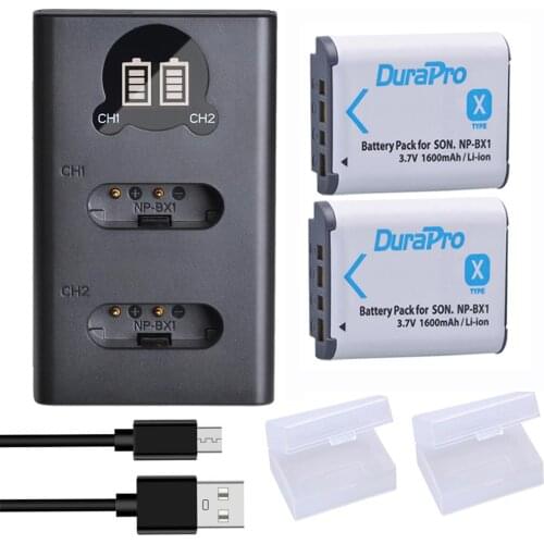 2pc 1600mAh NP-BX1 NP BX1 Battery + LED USB Charger For SONY DSC RX1 RX100 RX100iii M3 M2 WX300 HX300 HX400 HX50 HX60 GWP88