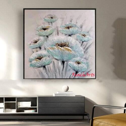 Large Oil Painting On Canvas Handmade Modern Floral Wall Picture Interior Decoration For Livingroom Square Acrylic Hot Sale