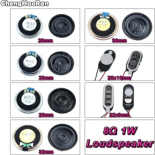 ChengHaoRan 8 Ohm 1W Horn speaker 20mm 23mm 26mm 32mm 36mm diameter 8R 1W Small Loudspeaker Wholesale Electronic