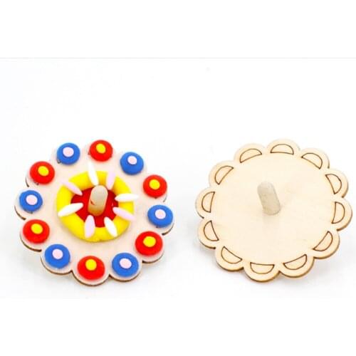 Wooden blank top childrens painting graffiti coloring log kindergarten handmade DIY material creative toys