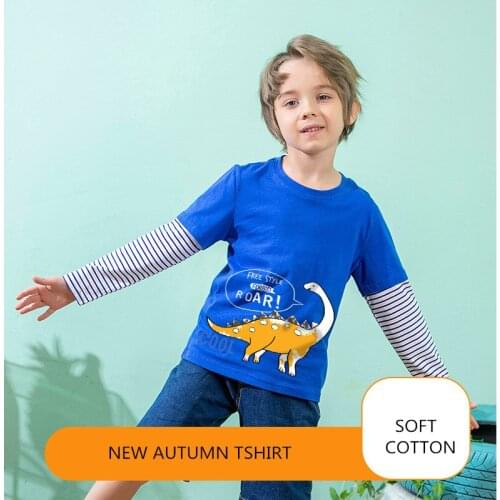 Kids Shirts T-Shirt for Childrens Girls Boys A Boy Shirt Child Kids Dinosaur Kid Cotton Cartoon Tops Clothing Clothes 2-10Year