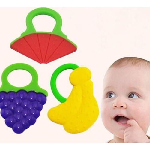 Environmentally Safe Teething Toothbrush infant baby teether stick chews Silicone Toothbrush Teething Rings oral hygiene
